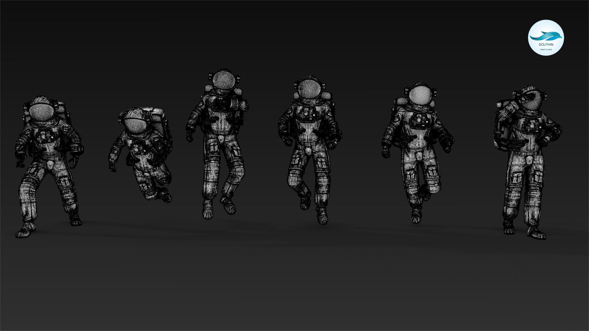 10 Astronaut Figure Set 3D model