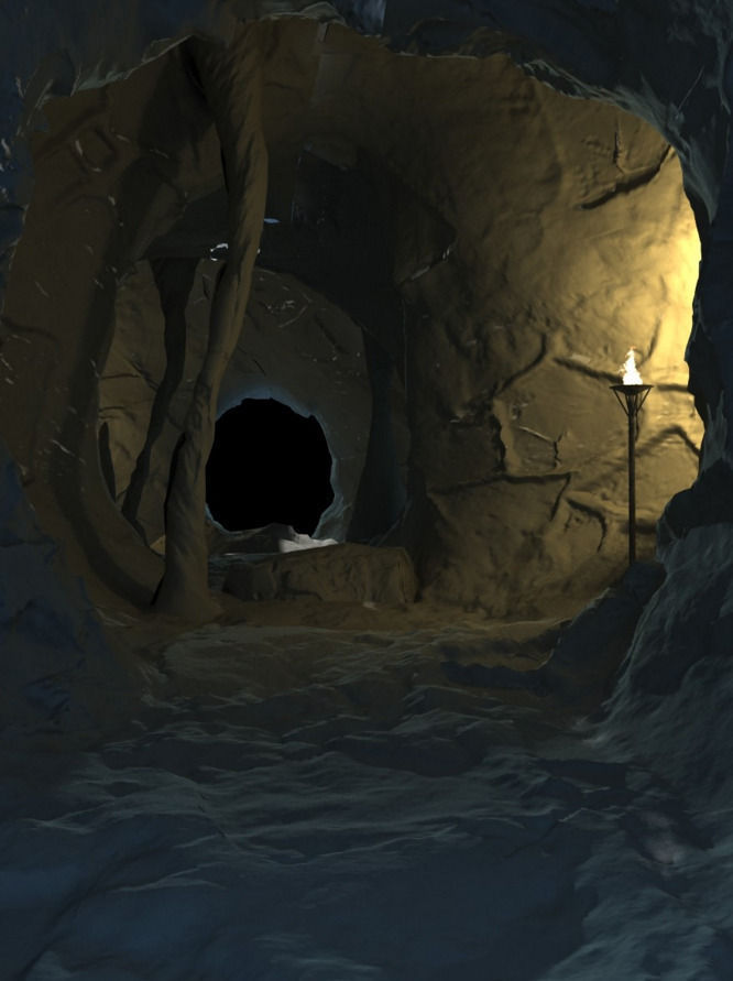 Cave with light in it 3D model_1