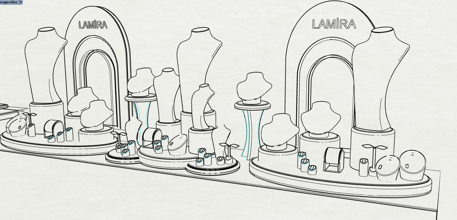 Lamira 2 jewelry display concept  3D print model_3