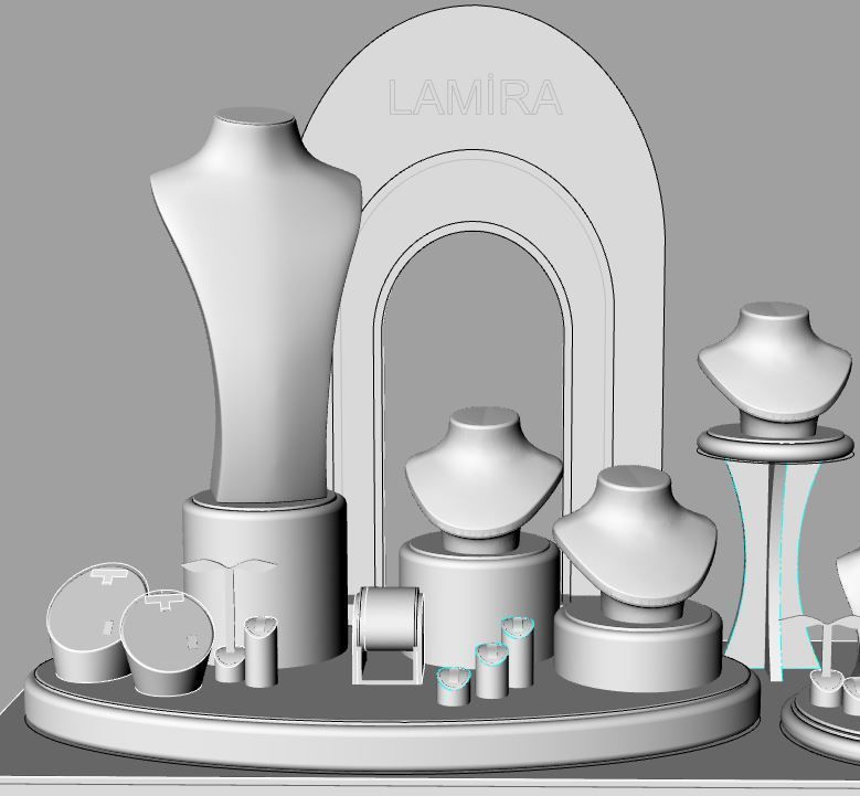Lamira 2 jewelry display concept  3D print model_4