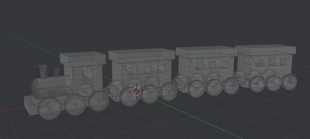 Wooden Toy Train Low-poly 3D model_11