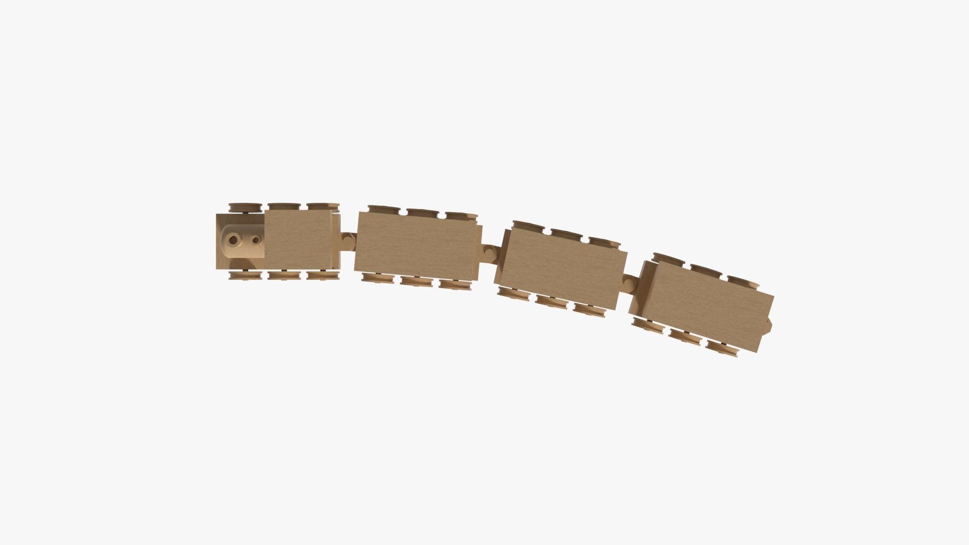 Wooden Toy Train Low-poly 3D model_4