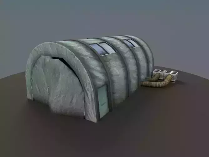 Military tent Low-poly 3D model