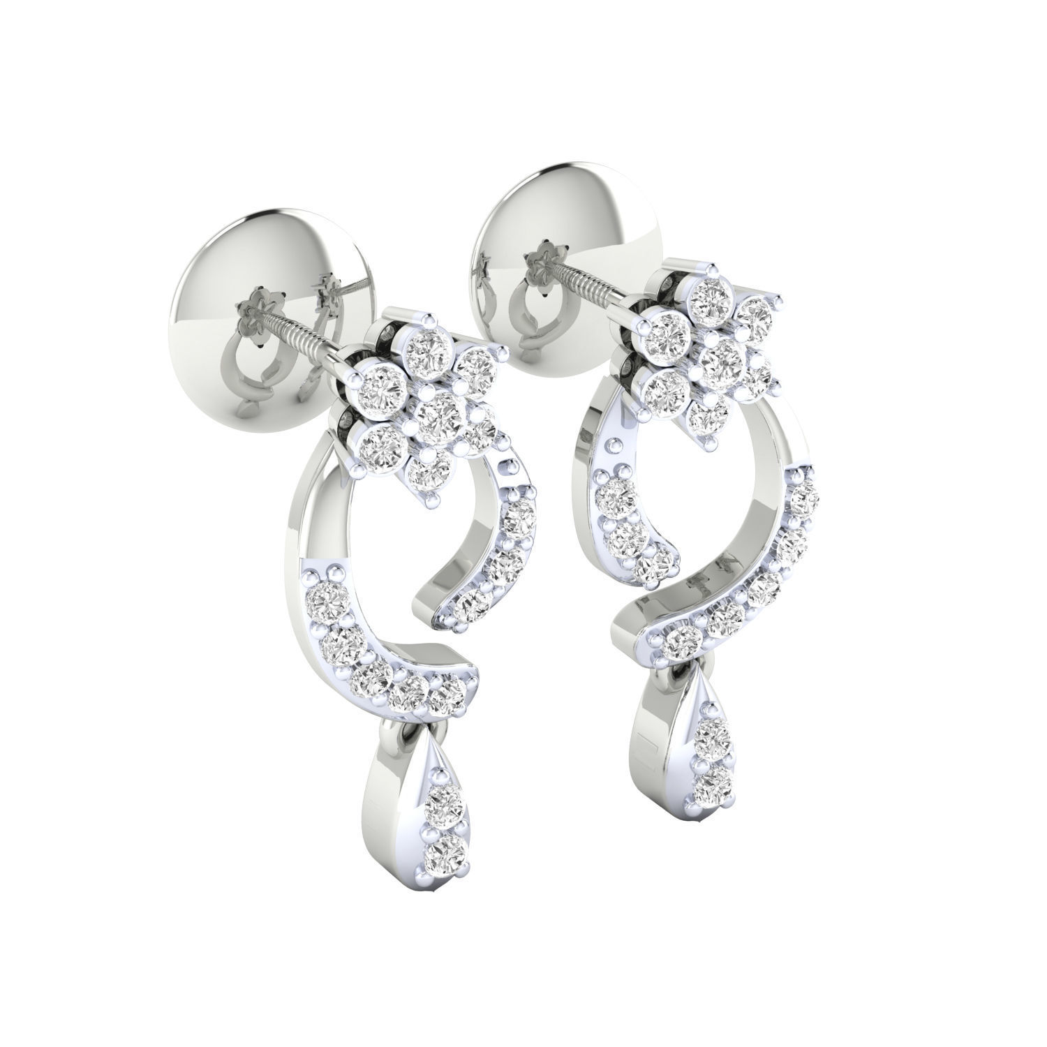 Women earrings 3dm render detail 3D print model 3D print model_6