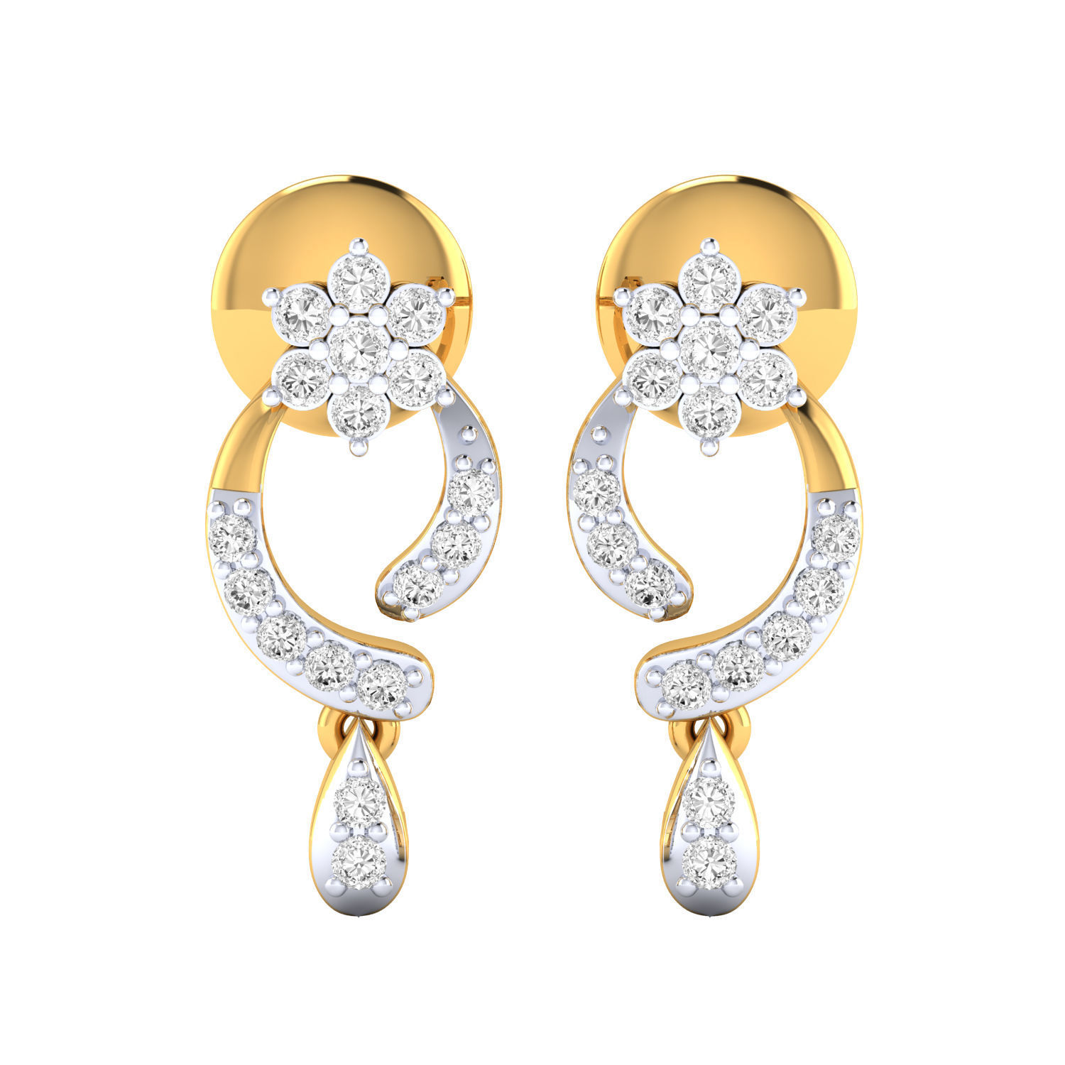 Women earrings 3dm render detail 3D print model 3D print model_1