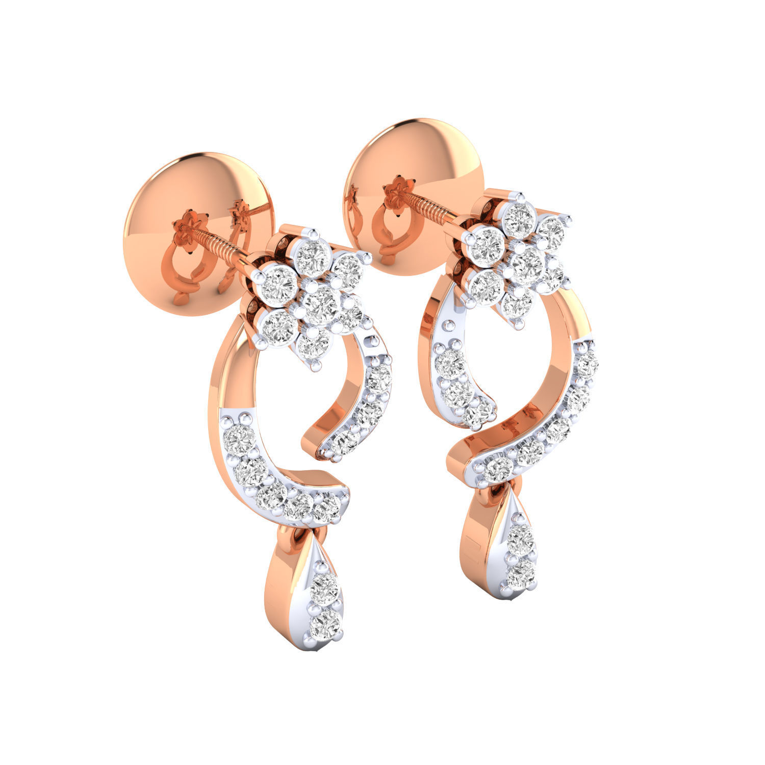 Women earrings 3dm render detail 3D print model 3D print model_3