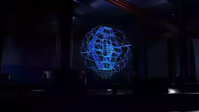 Spacestation 3D Model light projection