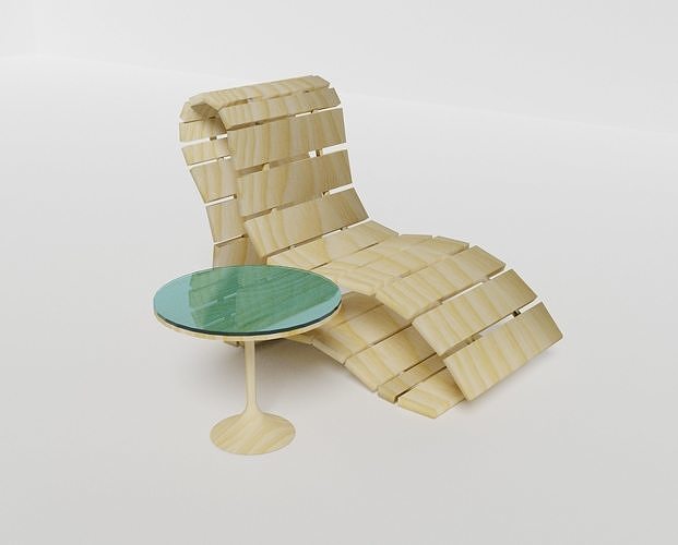 Modern wooden chair Free 3D model