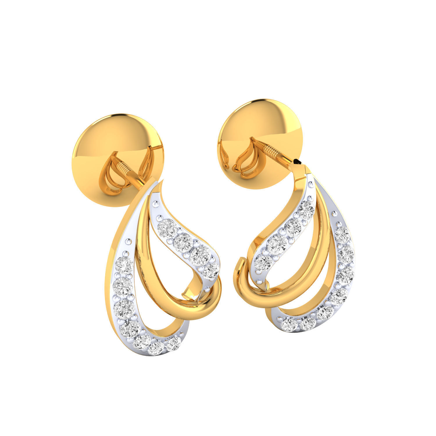 Women earrings 3dm render detail 3D print model 3D print model_9