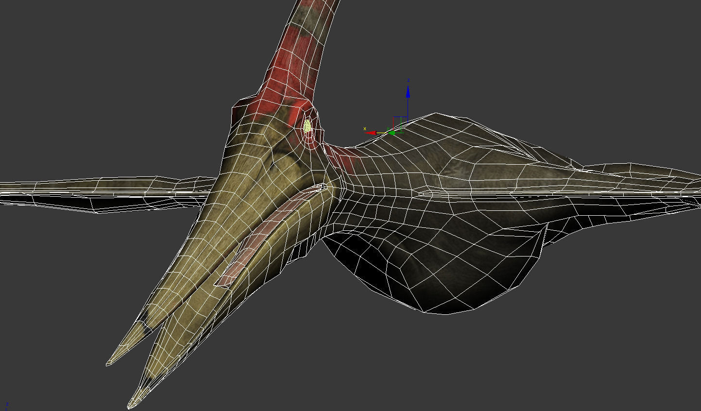 Pterodon dinosaur flying in sky 3D model_8