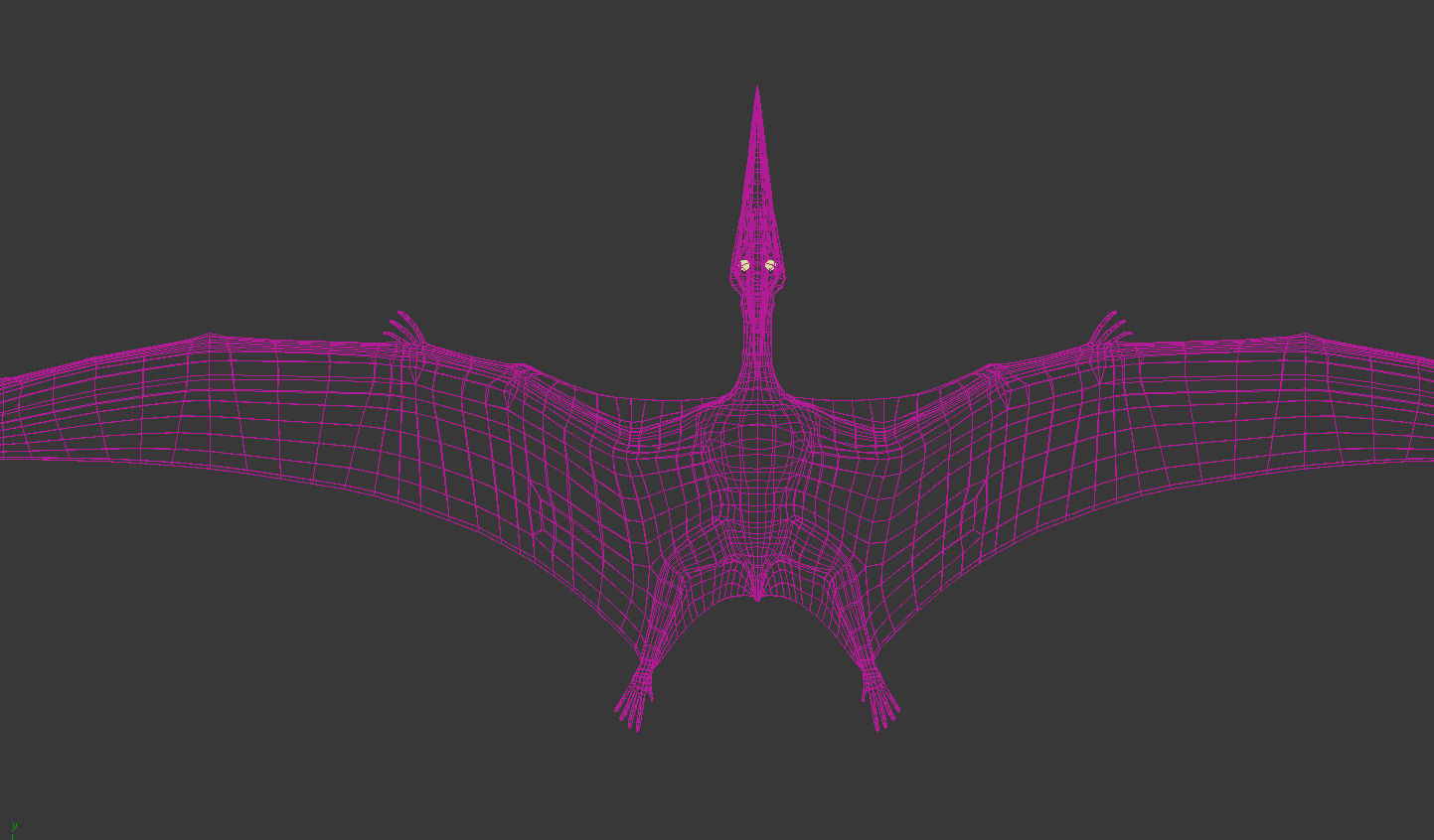 Pterodon dinosaur flying in sky 3D model_16