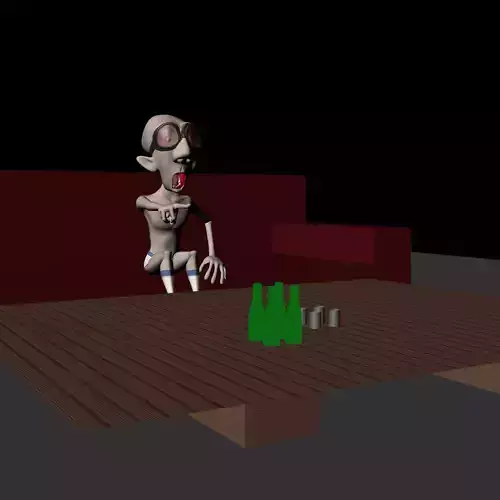 3D Character Model with Surprised pose