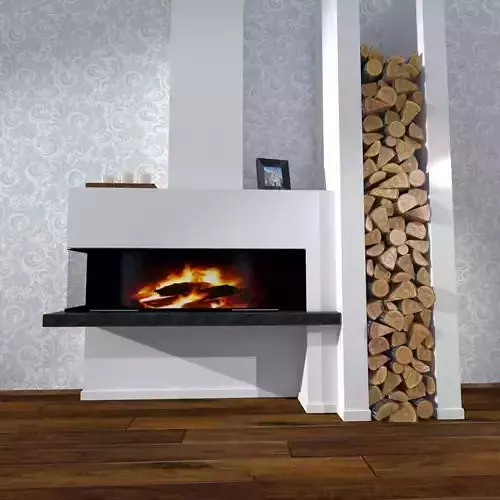 Modern Fireplace Design 3D model