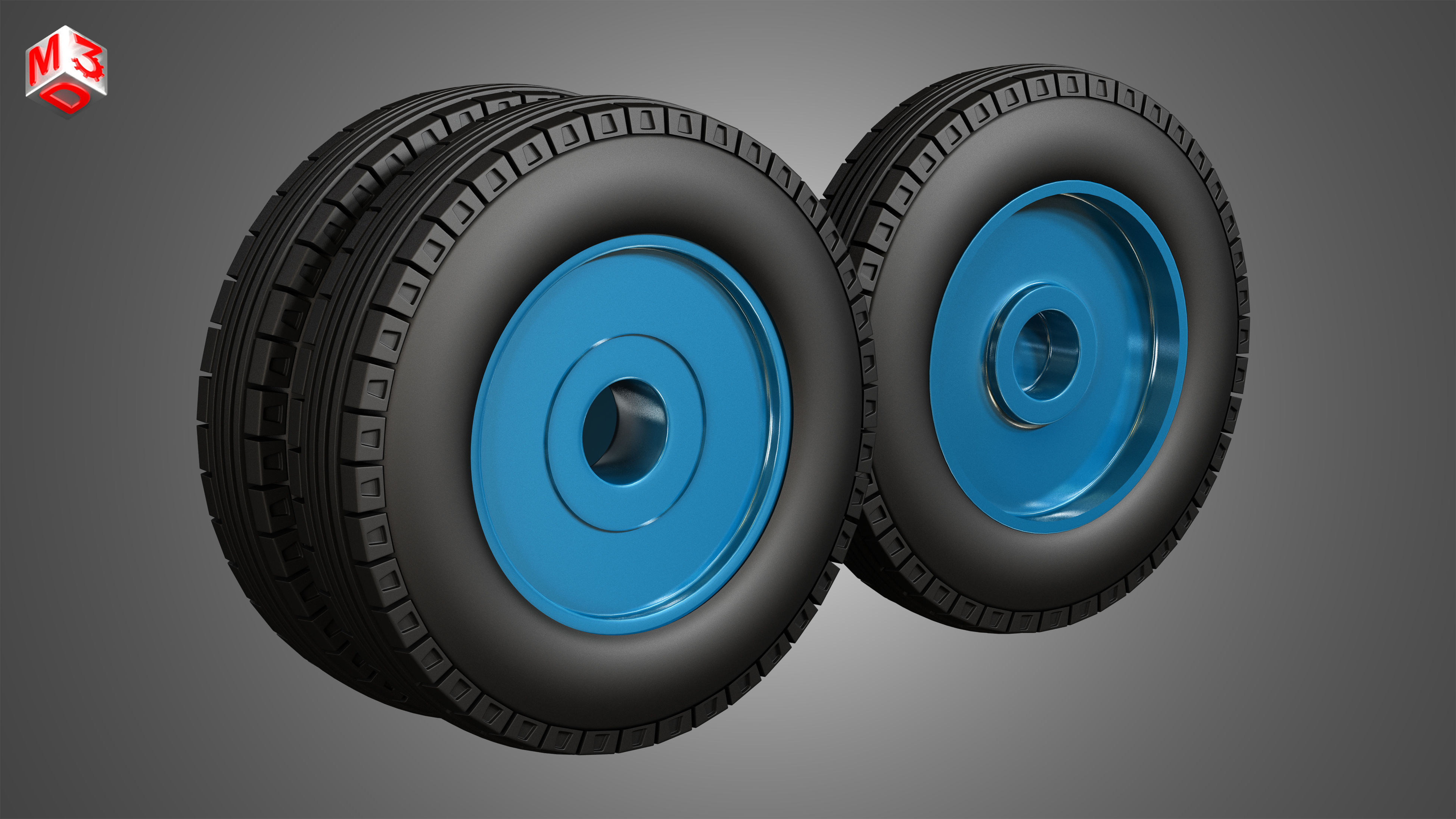 Special Heavy Duty Truck Tires and Wheels 3D model_2
