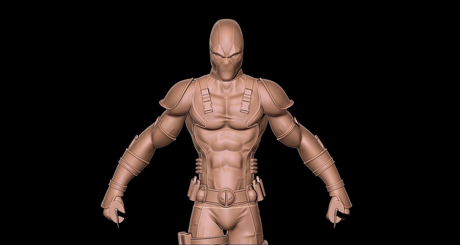 Fanart  Deadpool - Statue 3D print model_3