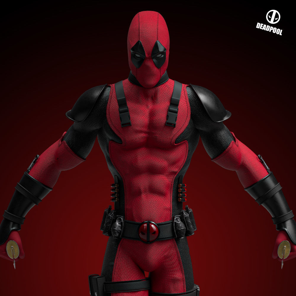 Fanart  Deadpool - Statue 3D print model_12
