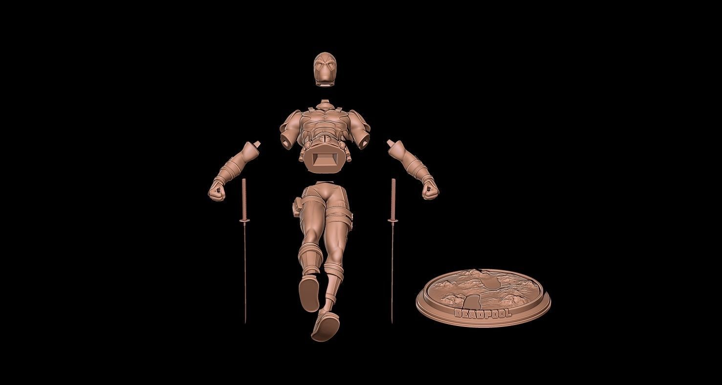 Fanart  Deadpool - Statue 3D print model_8