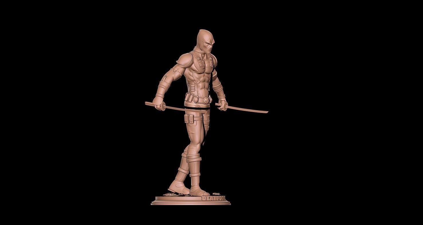 Fanart  Deadpool - Statue 3D print model_5
