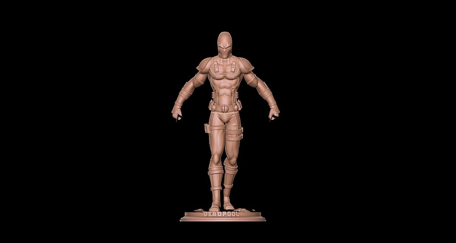 Fanart  Deadpool - Statue 3D print model_1