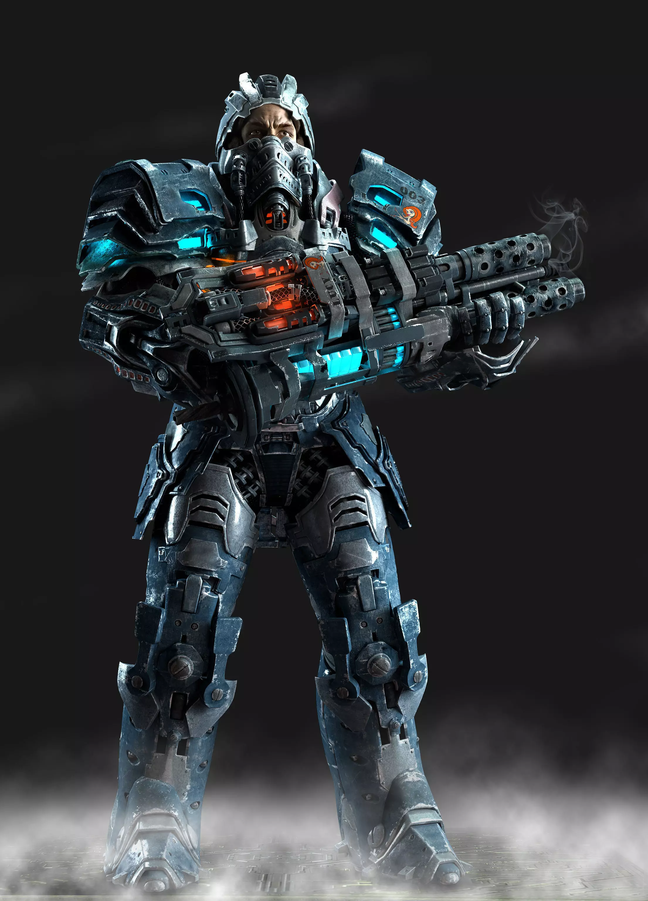 Scifi soldier 3D model_0