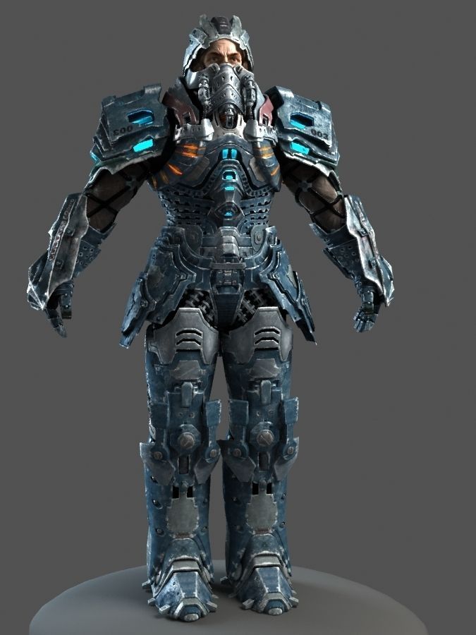 Scifi soldier 3D model_1