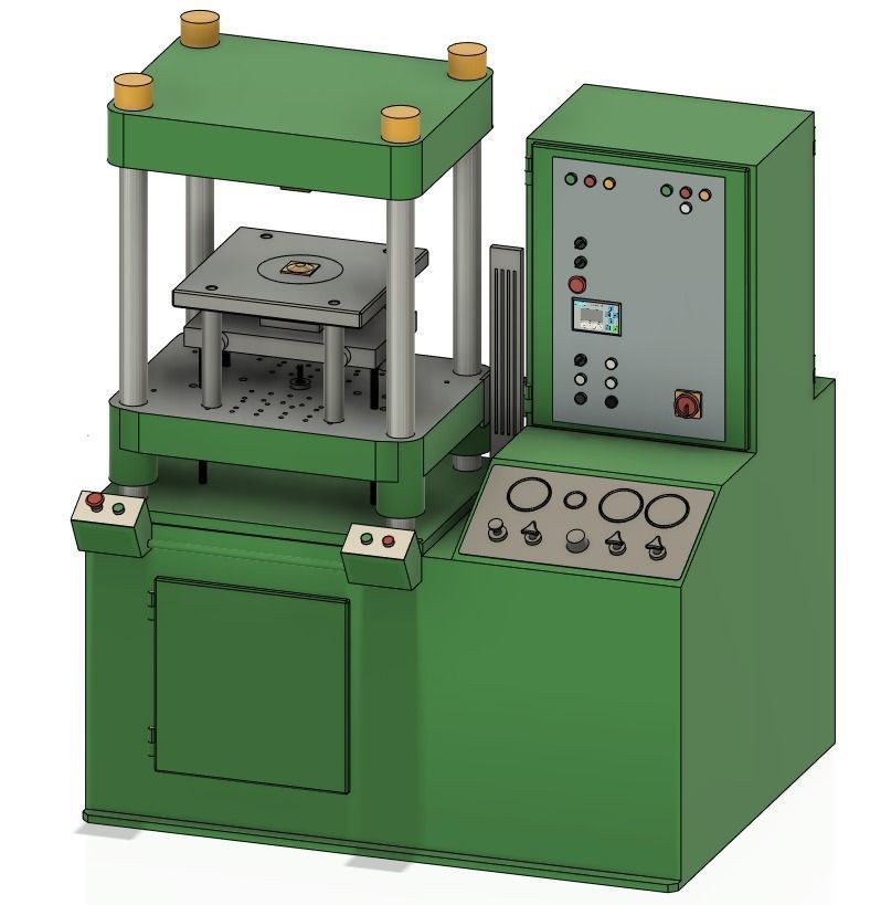 Laufer hydraulic moulding press Low-poly 3D model_10