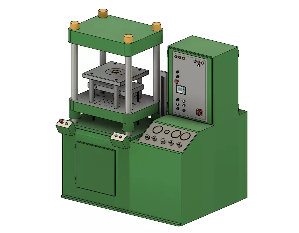 Laufer hydraulic moulding press Low-poly 3D model_0