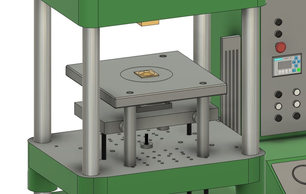 Laufer hydraulic moulding press Low-poly 3D model_1