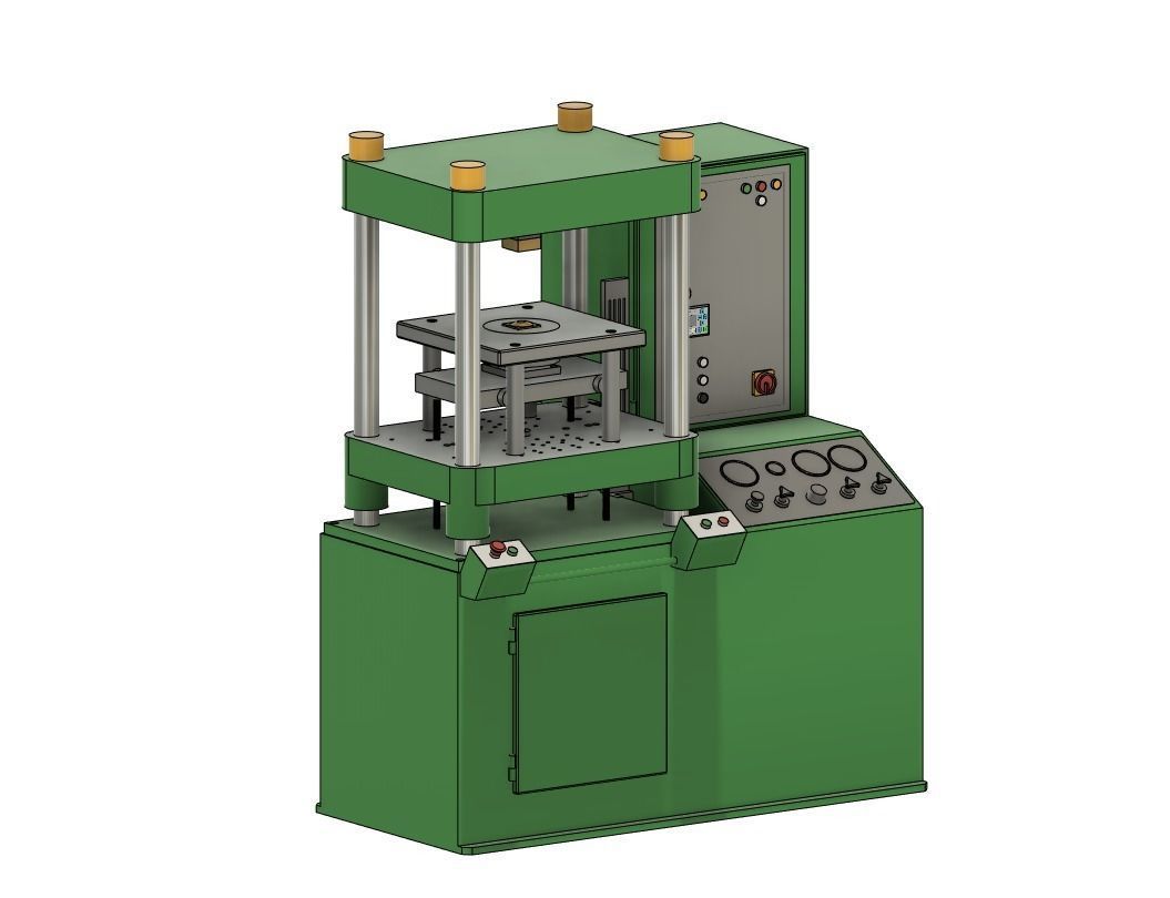 Laufer hydraulic moulding press Low-poly 3D model_7
