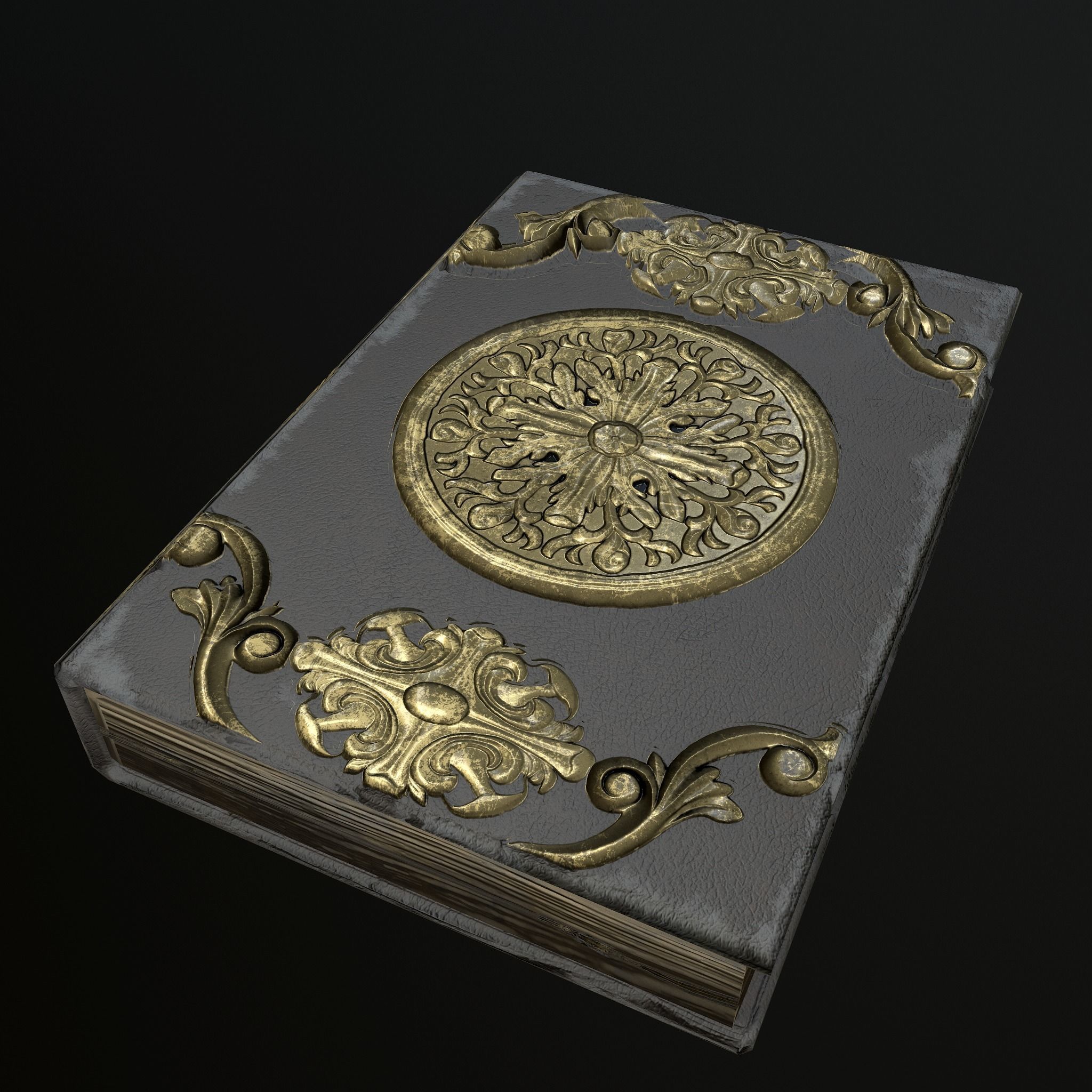ritual books Low-poly 3D model_3