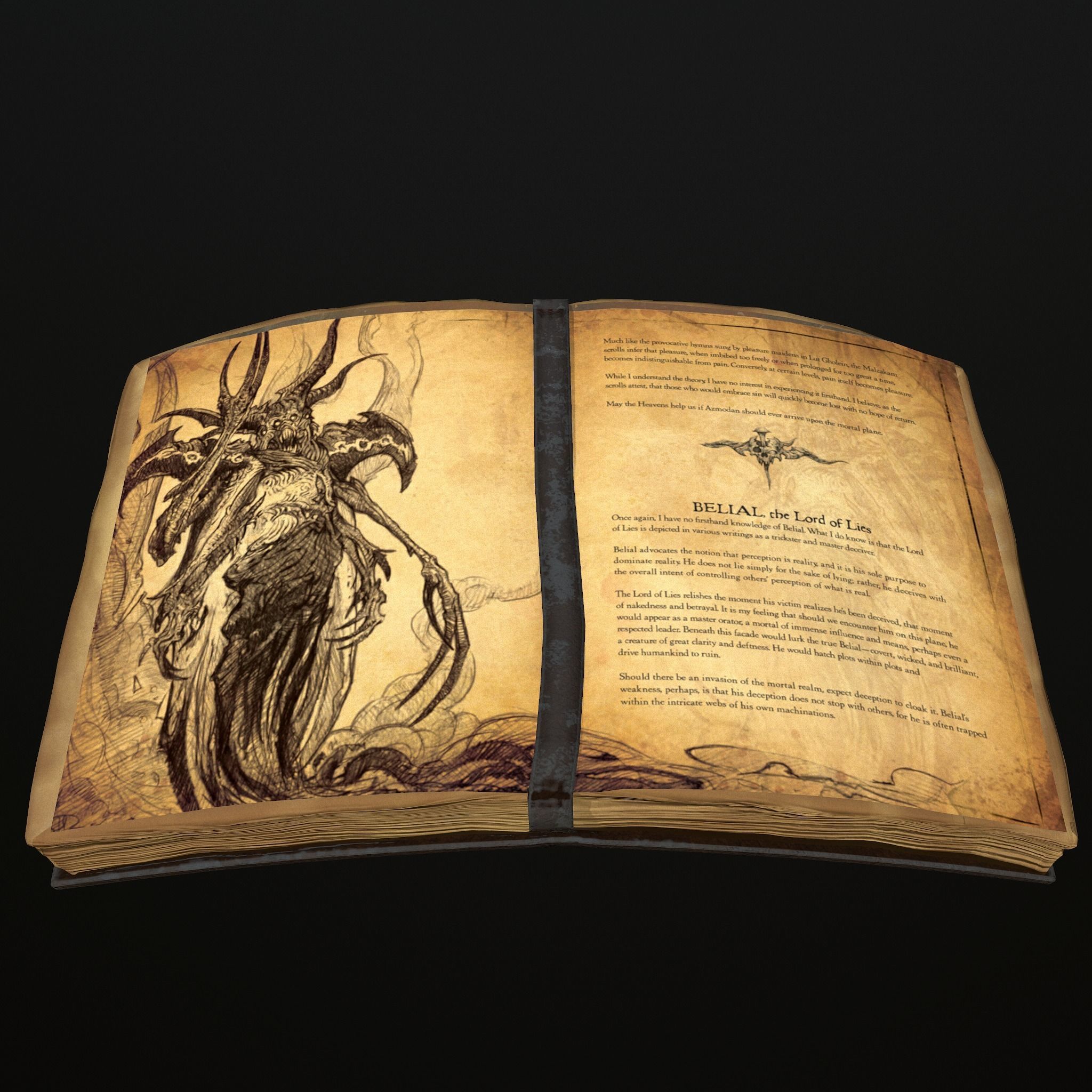 ritual books Low-poly 3D model_5
