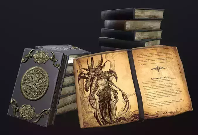 ritual books Low-poly 3D model