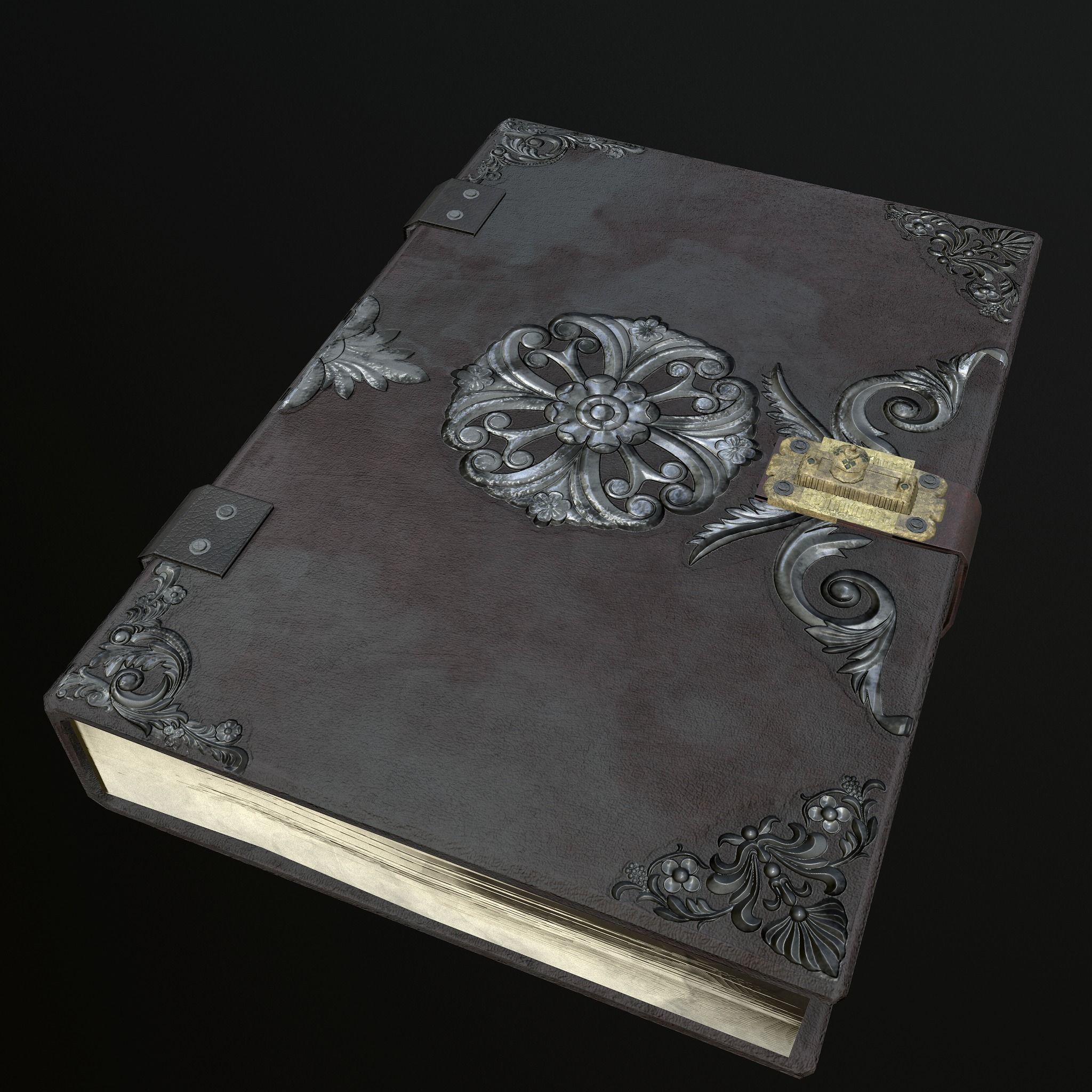 ritual books Low-poly 3D model_4