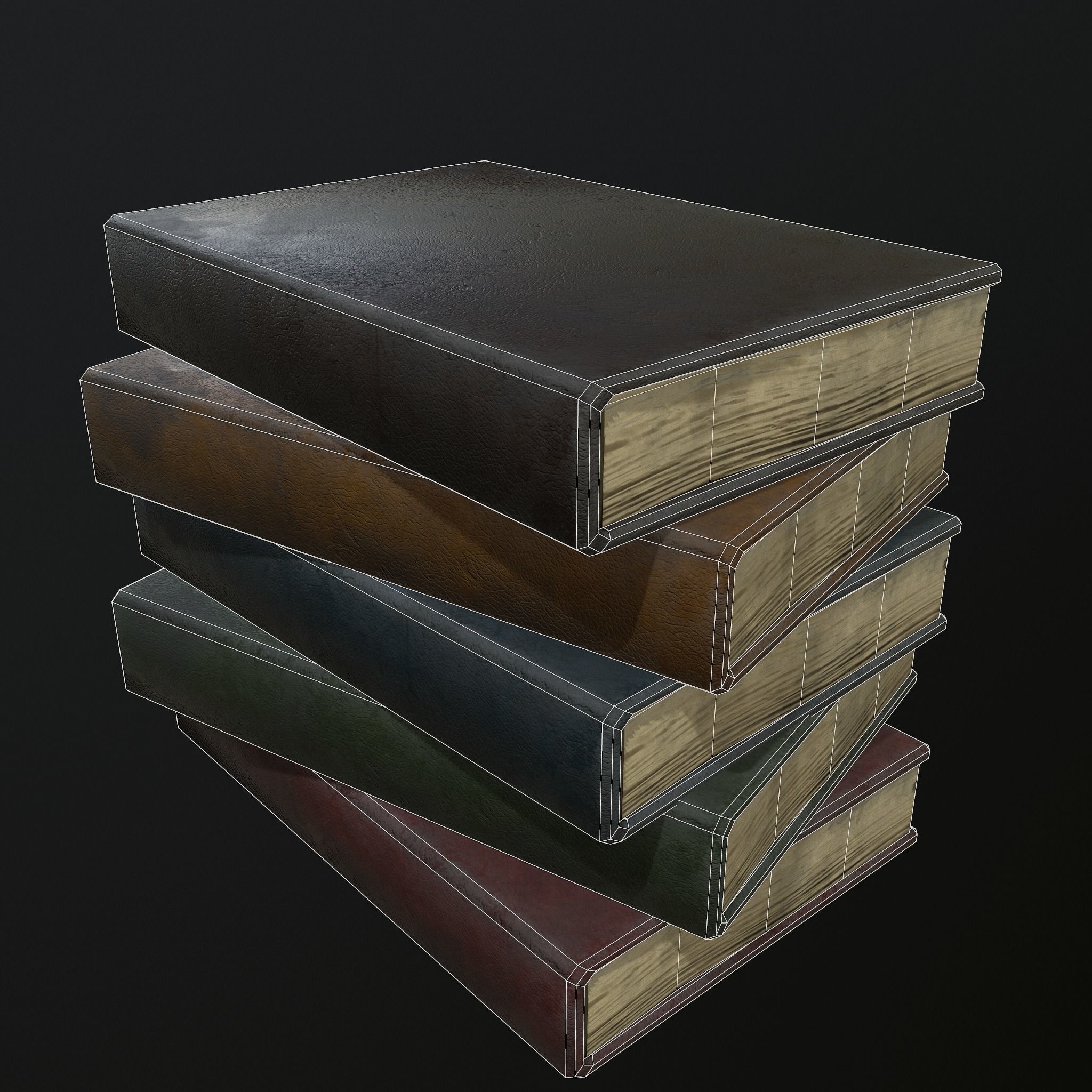 ritual books Low-poly 3D model_8