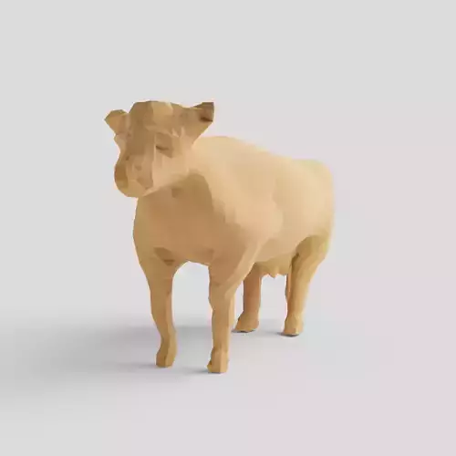 Geometric Cow Low-poly 3D model