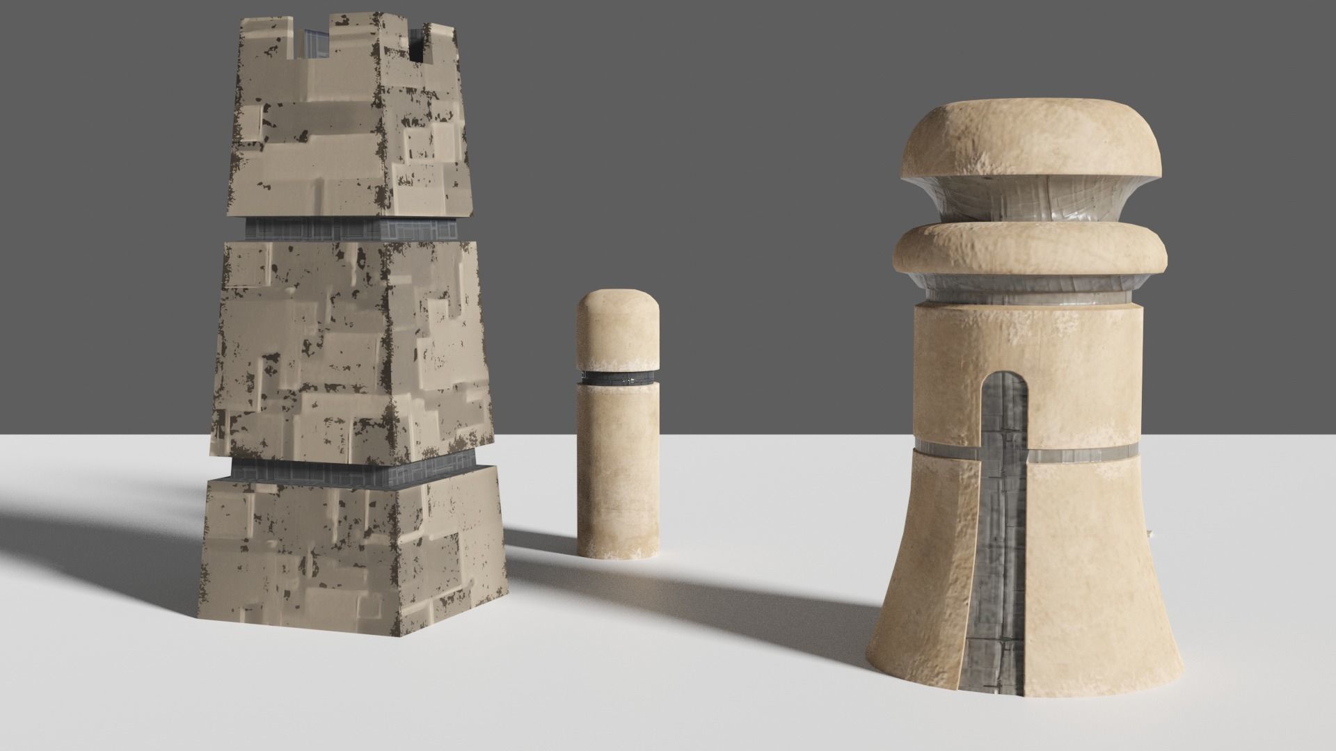 Tatooine Towers Low-poly 3D model_7