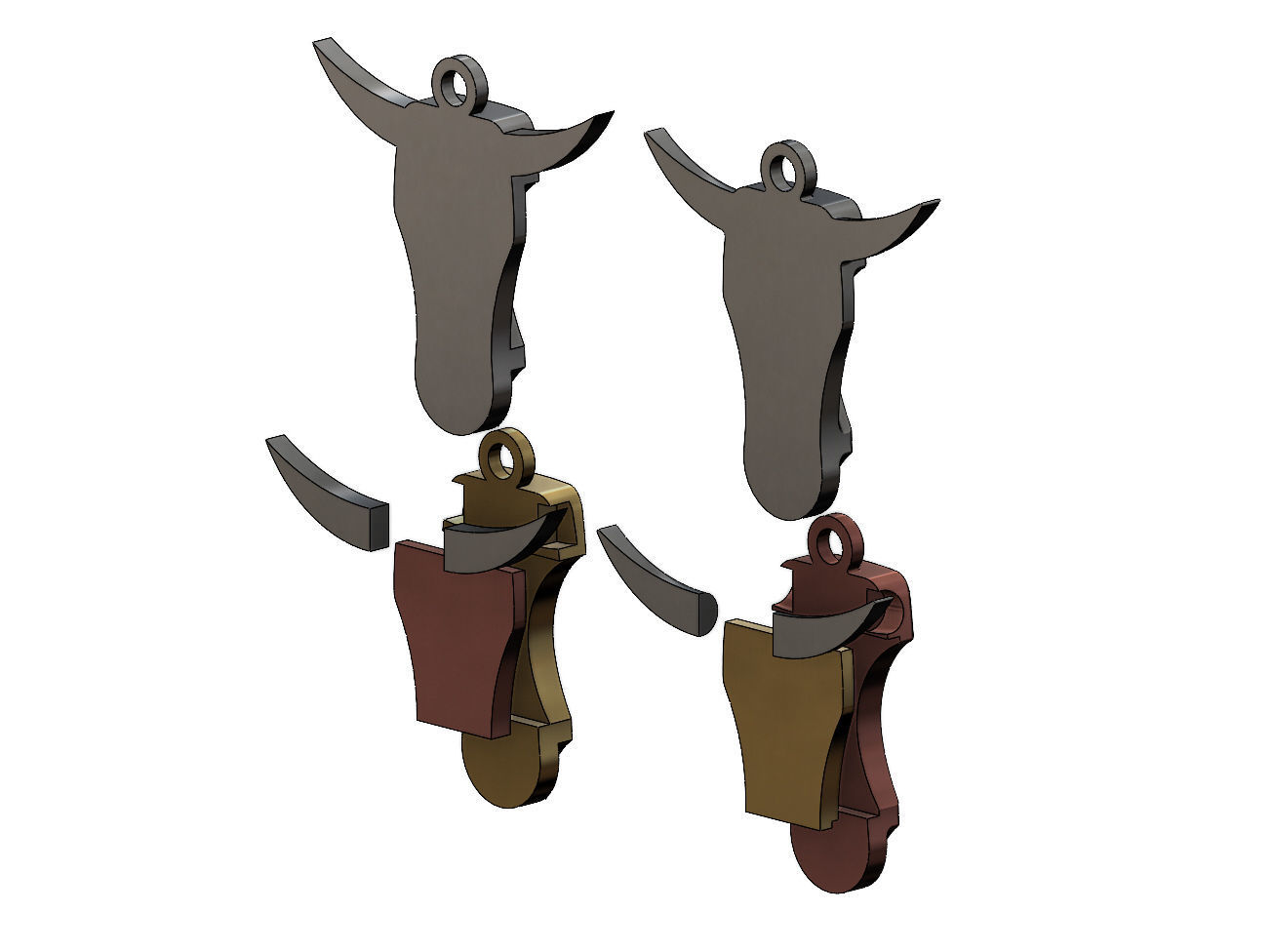 Minimalist Bull head pendant 3D print model_2