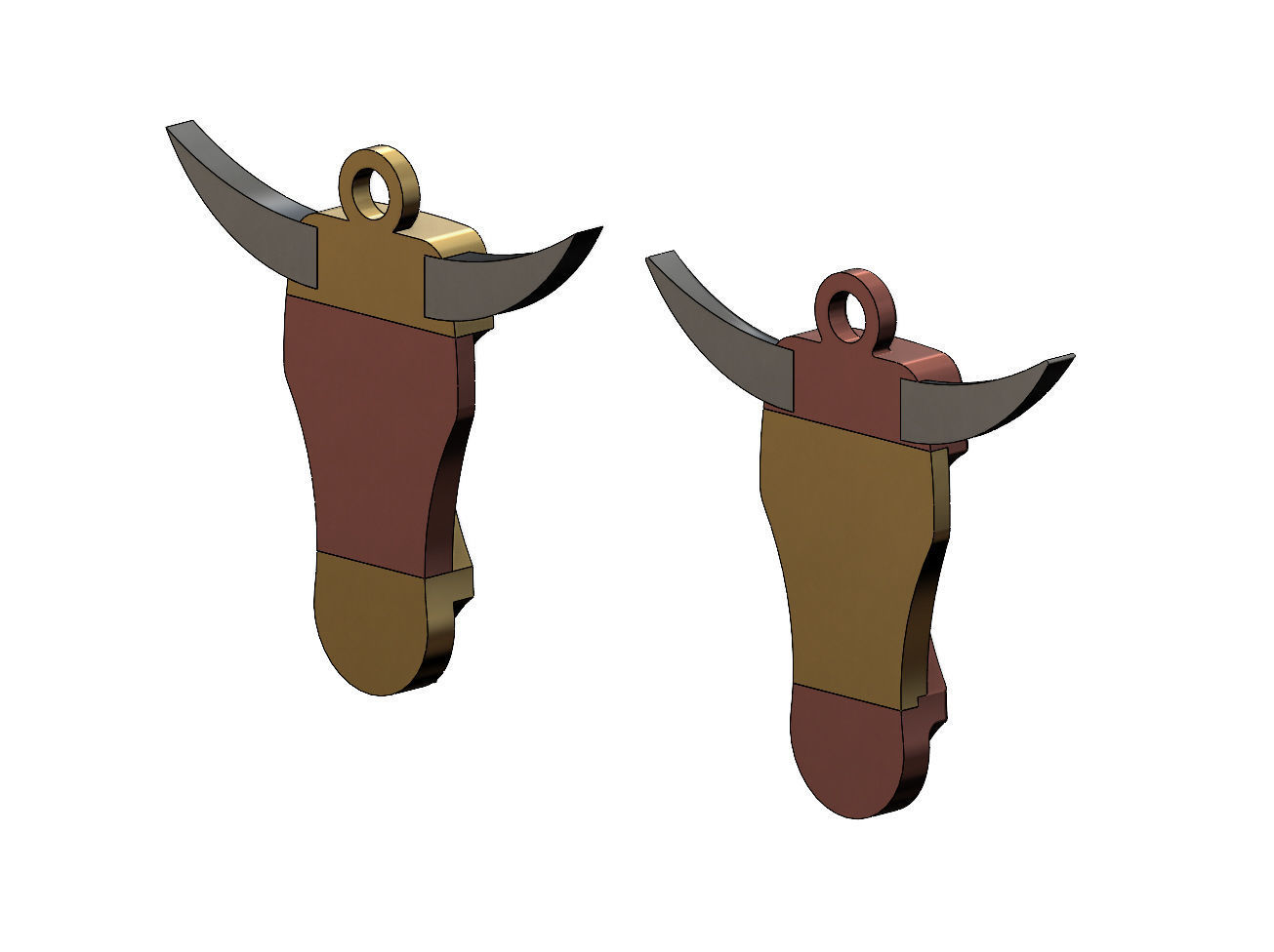 Minimalist Bull head pendant 3D print model_4