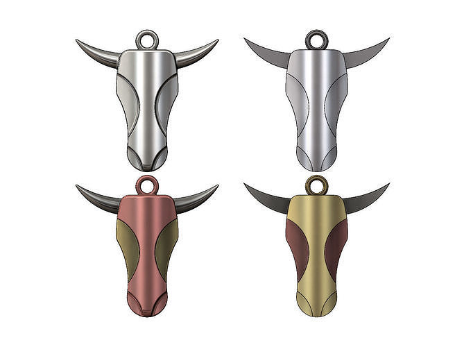 Minimalist Bull head pendant 3D print model
