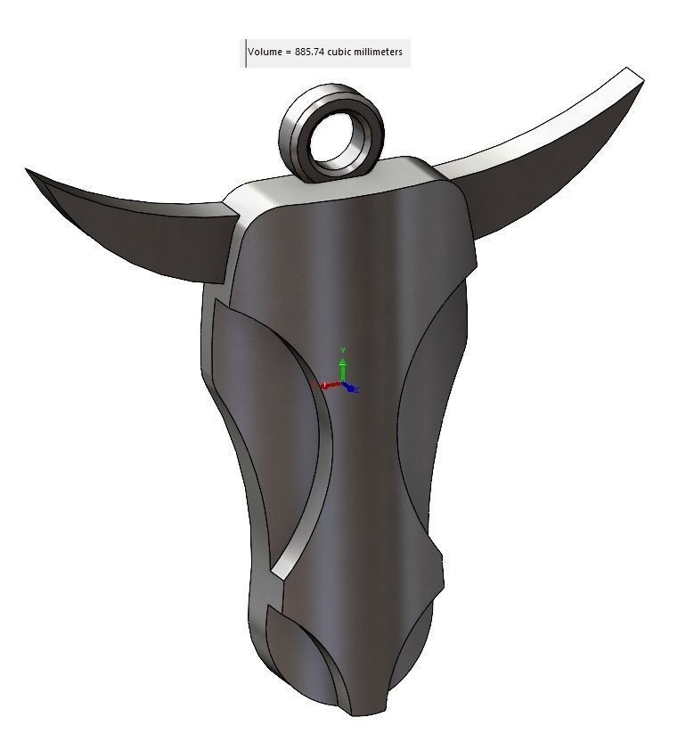 Minimalist Bull head pendant 3D print model_10