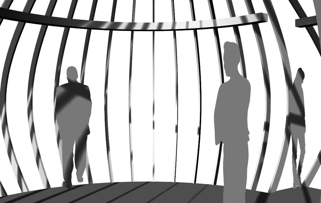 Ribbed Tree House Pavilion 3D model_2