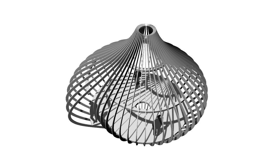 Ribbed Tree House Pavilion 3D model_3