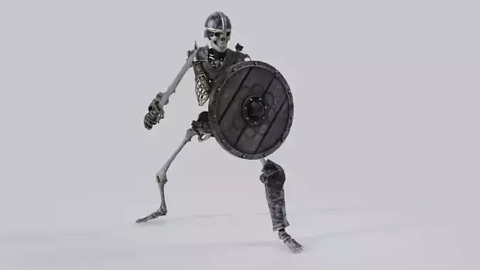 Skeleton Warrior Low-poly 3D model