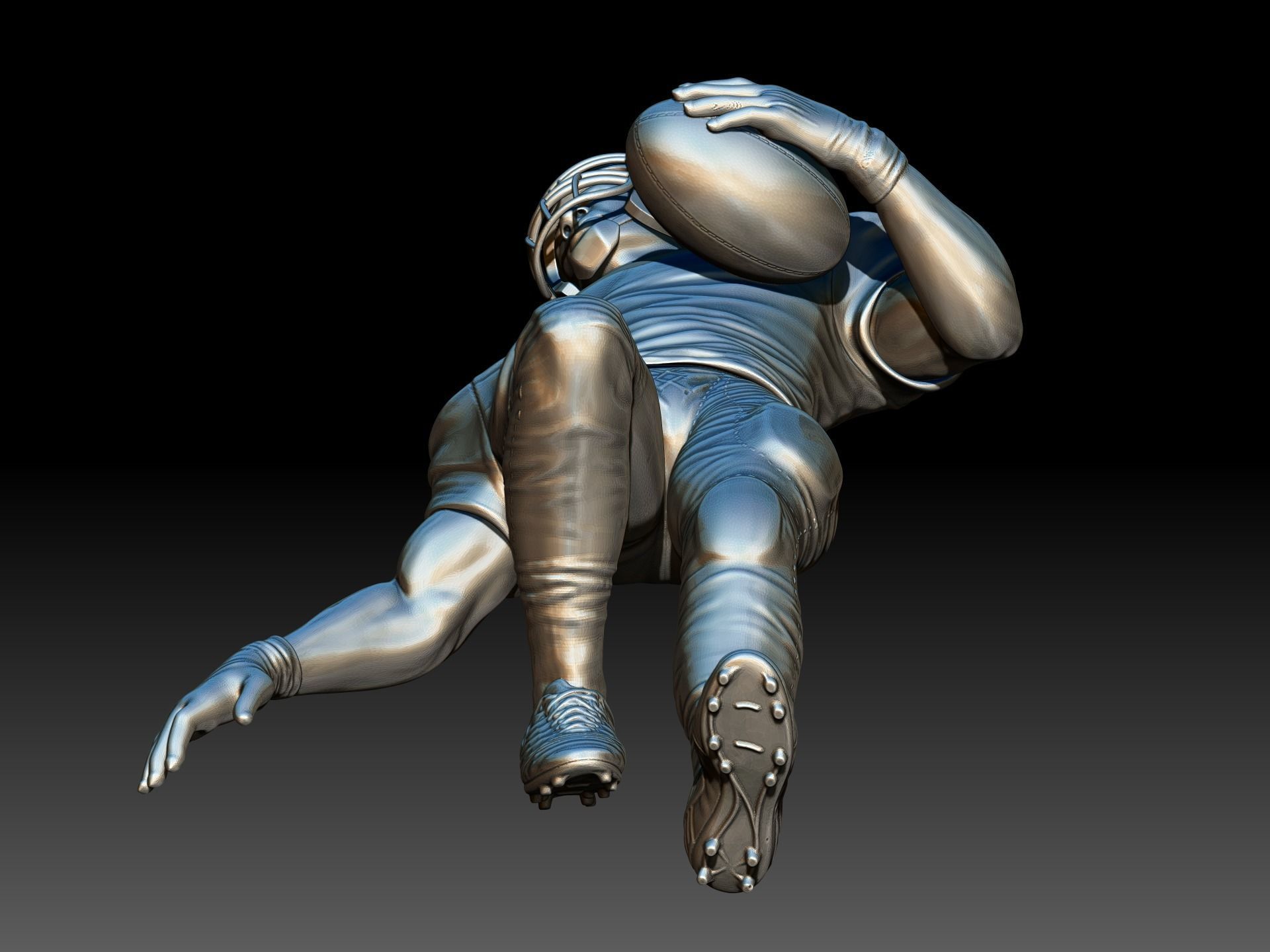 American footballer Pose 3D print model_10