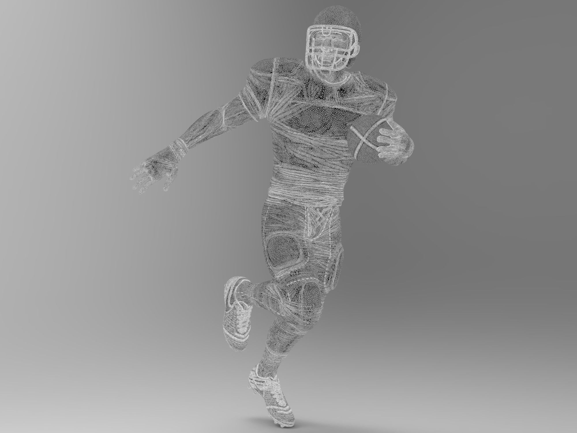 American footballer Pose 3D print model_12