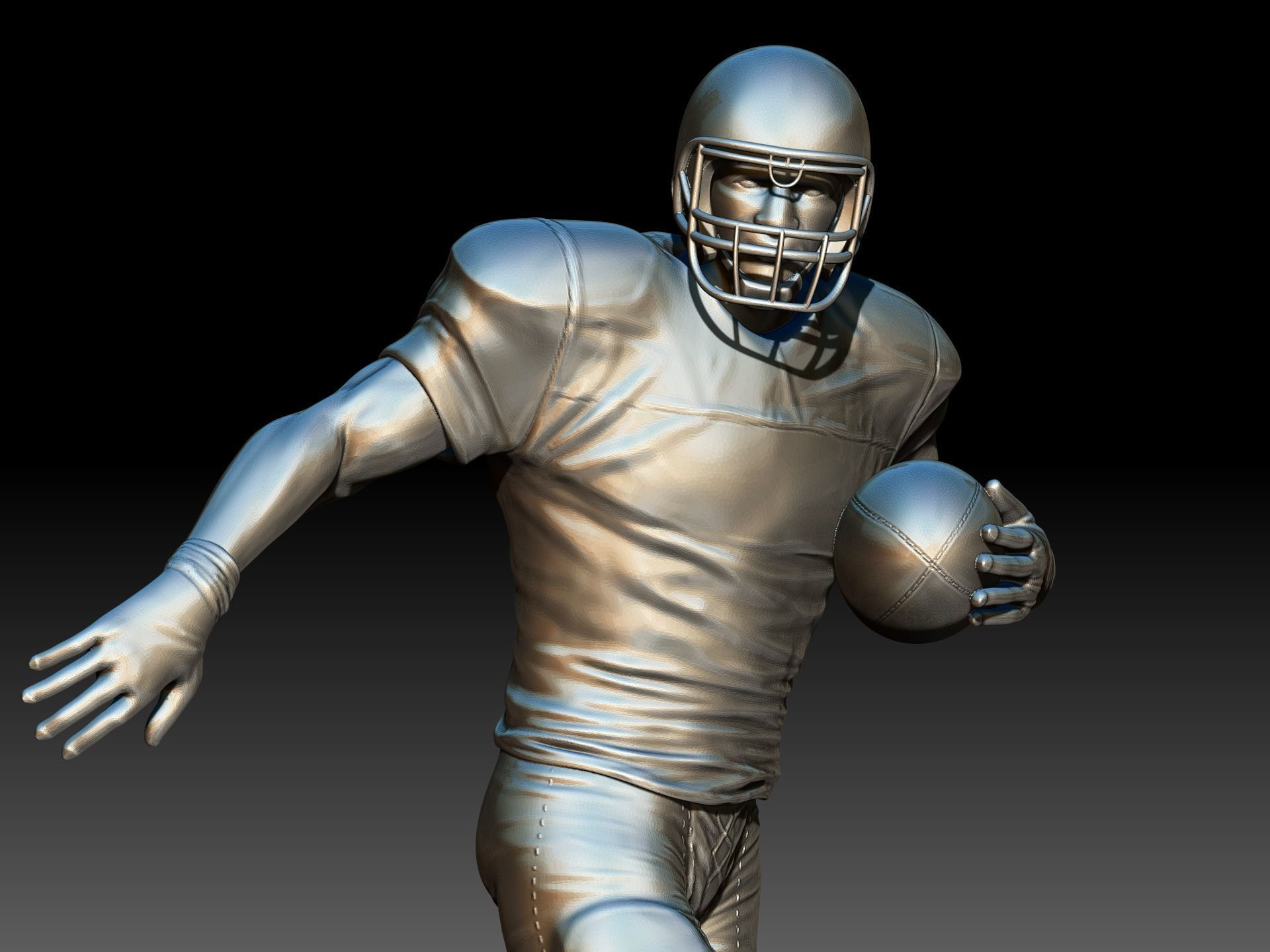 American footballer Pose 3D print model_1