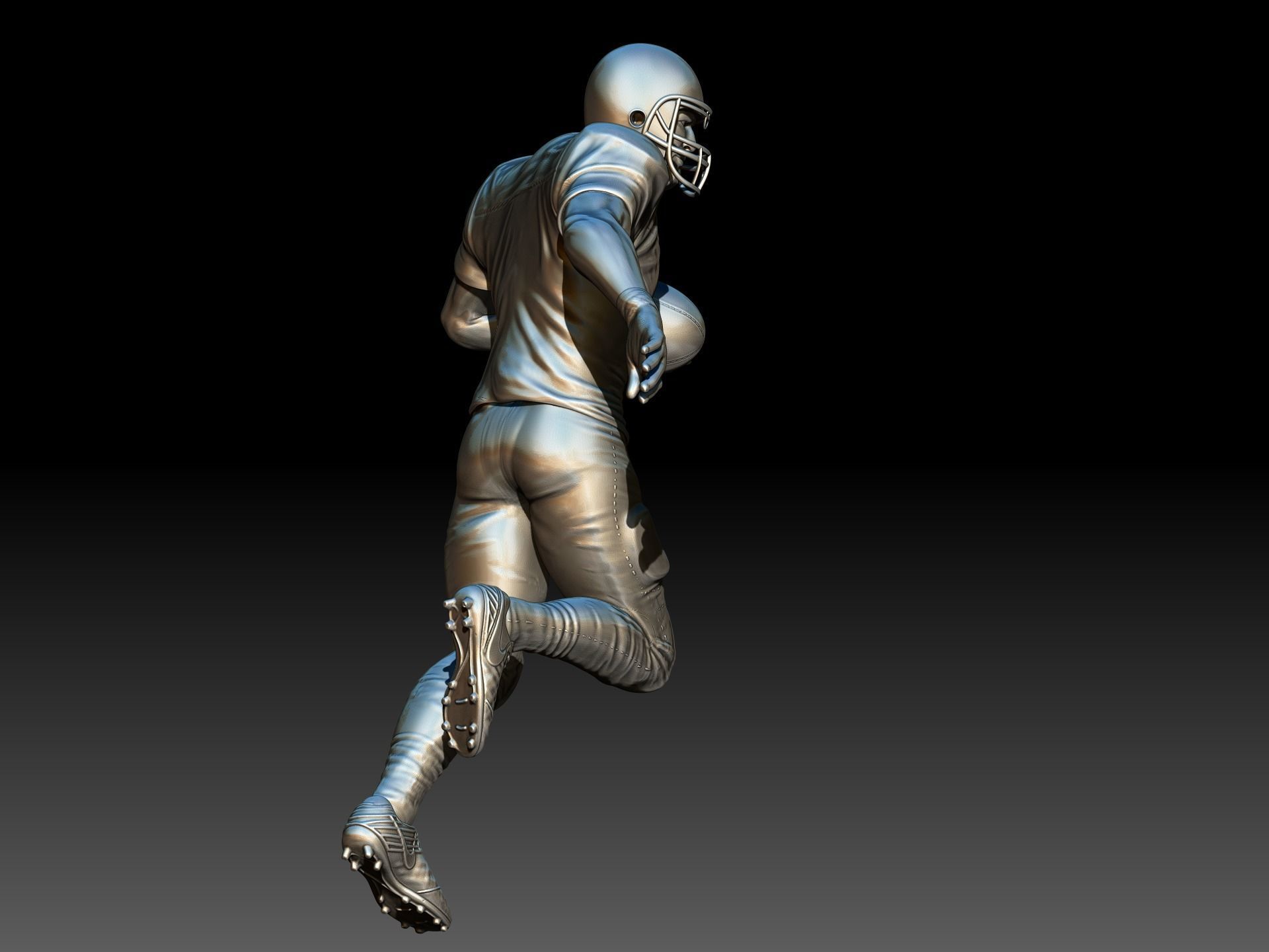 American footballer Pose 3D print model_8