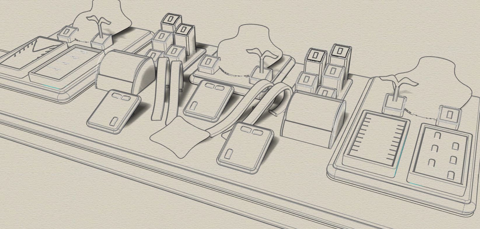 Lamira 6 jewelry display  concept  3D model_5