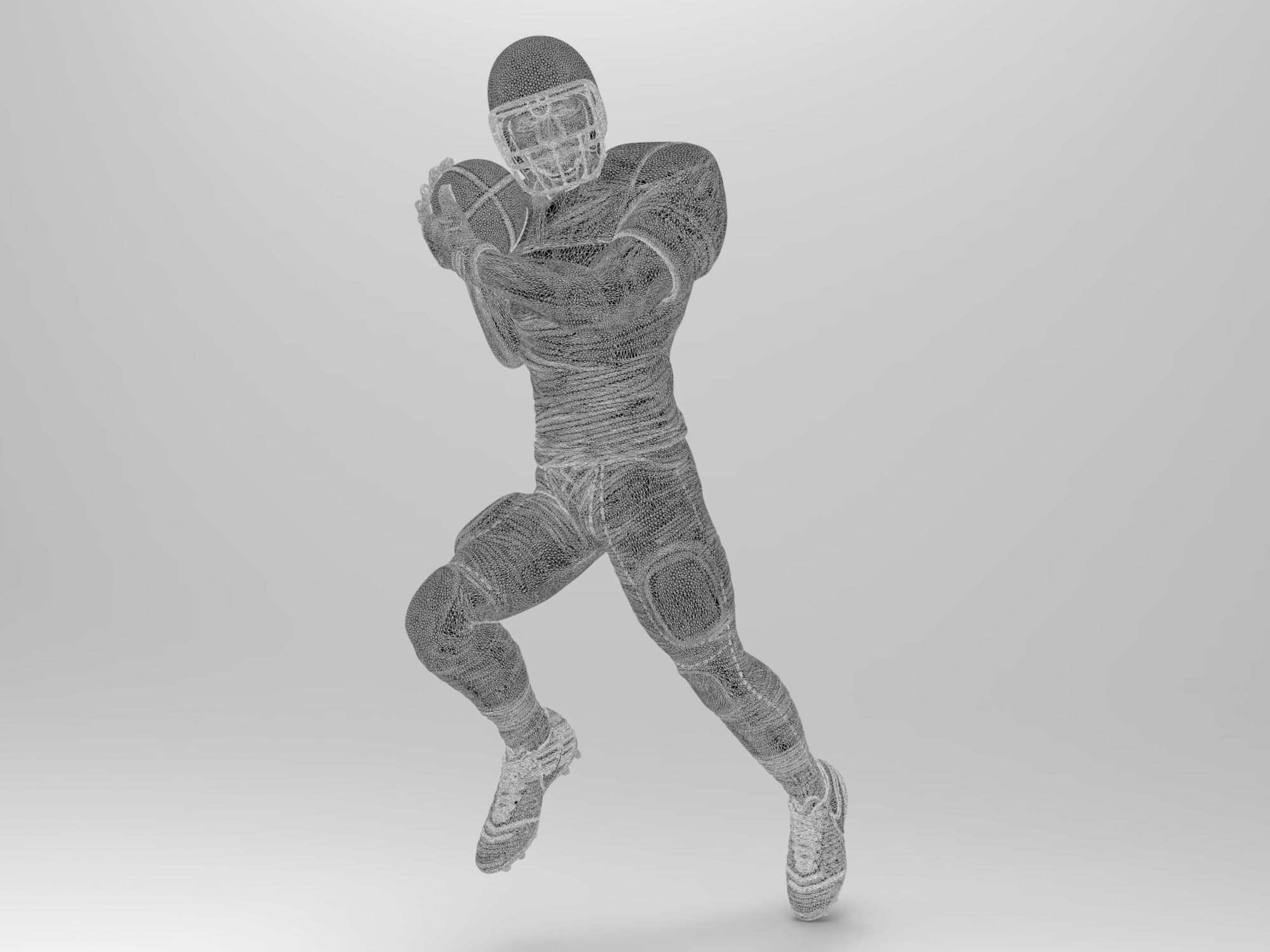American footballer Pose 3D print model_10