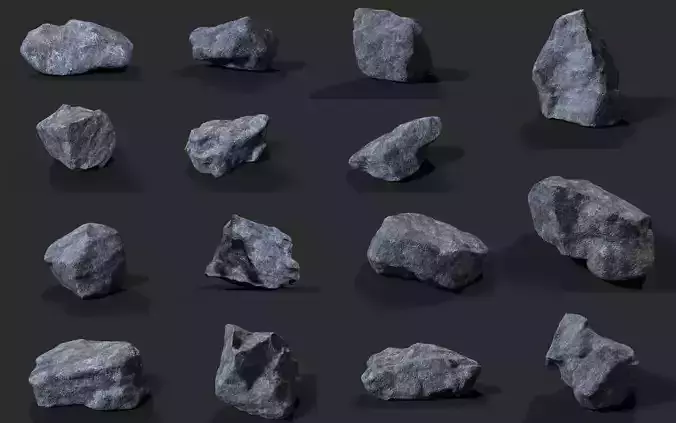Rock Collection 001 Low-poly 3D model